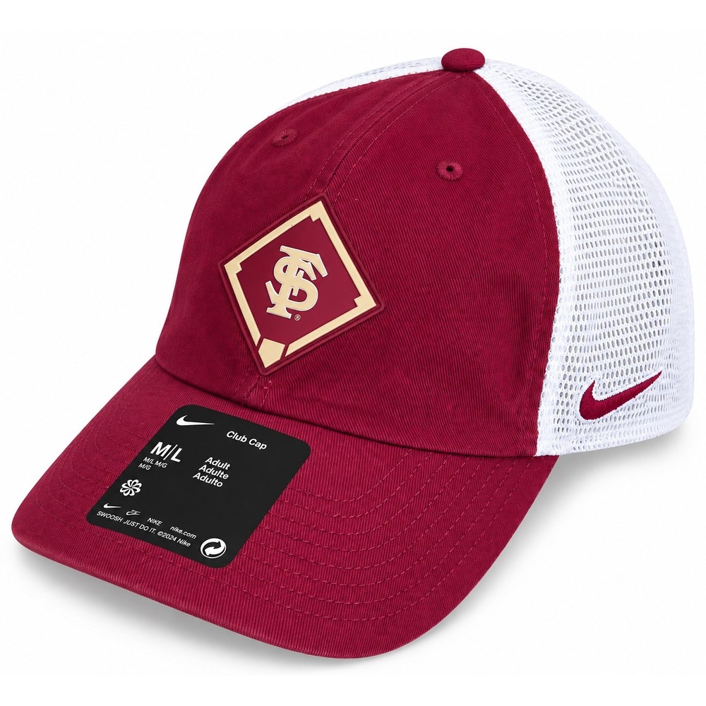 Nike Florida State Seminoles FSU Club baseball Cap Trucker Hat Garnet White NWT